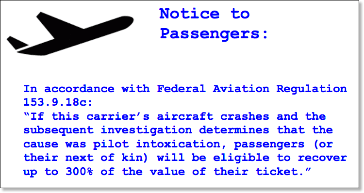 Airplane crash notice parody