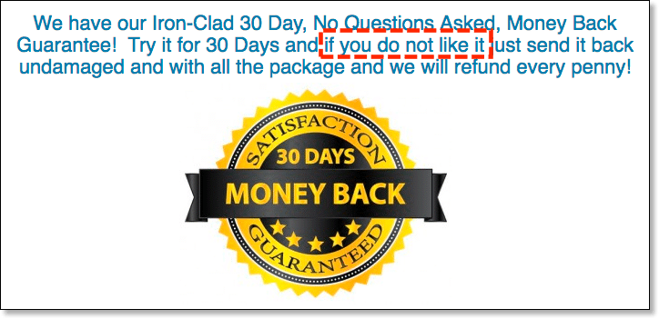 Negative guarantee example 2