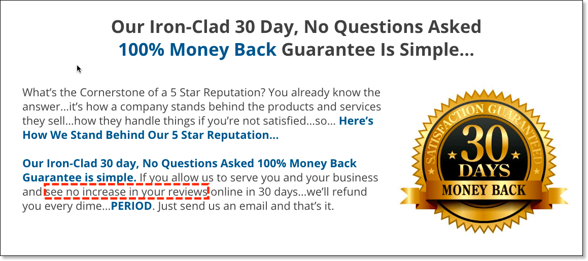 Gold guarantee badge example