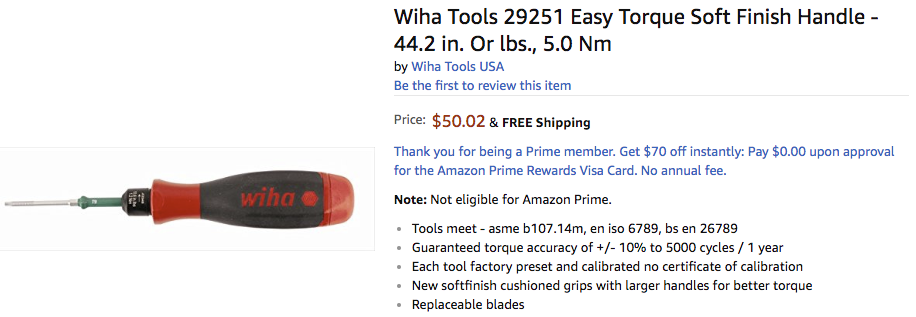 Wera precision screwdriver for $50